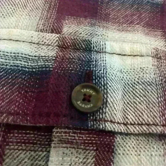 Tommy Bahama Shirt Mens Medium Purple Blue Button Up Long Sleeve Cotton Casual - Picture 3 of 8